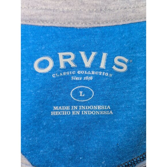 Orvis Mens Large Gray 1/4 Zip Pullover Shirt - Picture 5 of 8